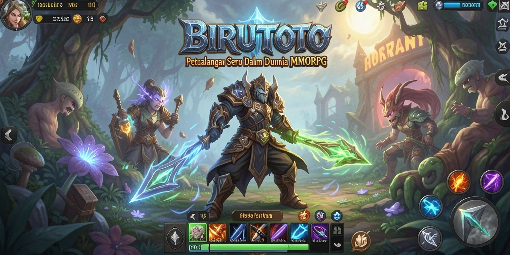 Screenshot BIRUTOTO menunjukkan aksi pertempuran seru dalam MMORPG.