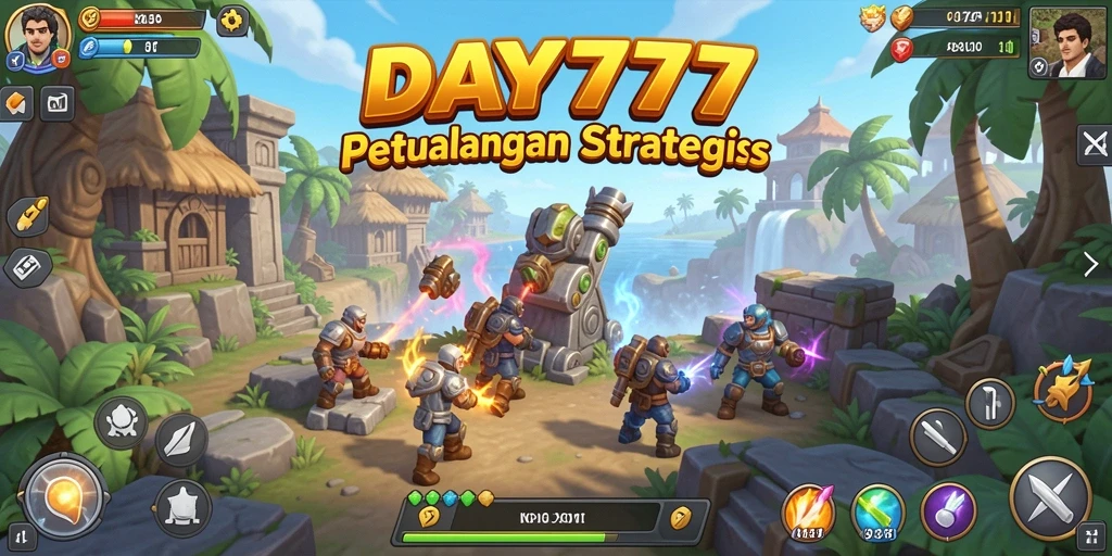 Screenshot utama yang menunjukkan aksi strategis dalam permainan DAY777.
