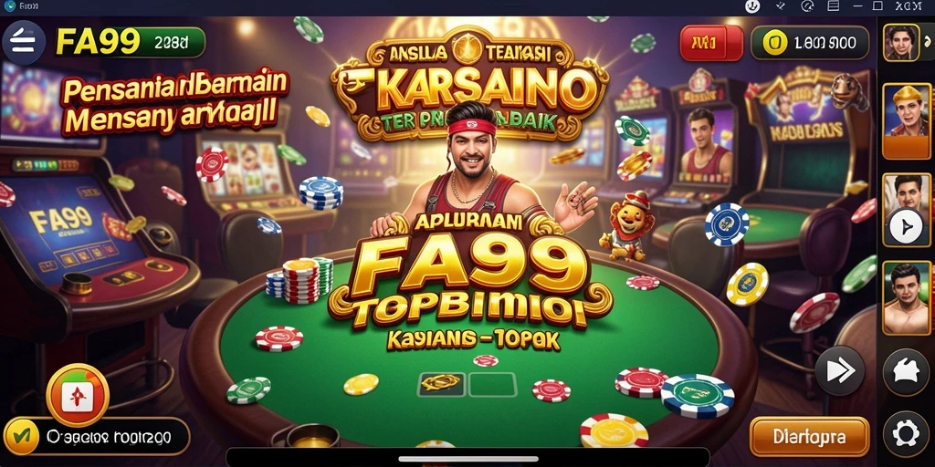 Screenshot gameplay <strong>FA99</strong> menampilkan grafis kasino yang menakjubkan.