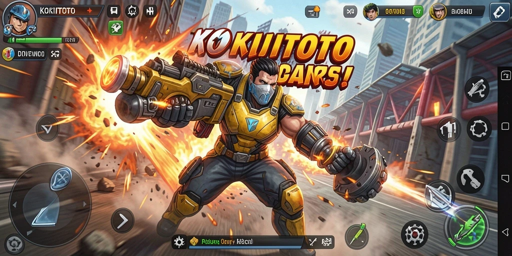 Screenshot menarik dari gameplay KOKITOTO menampilkan pertempuran seru.