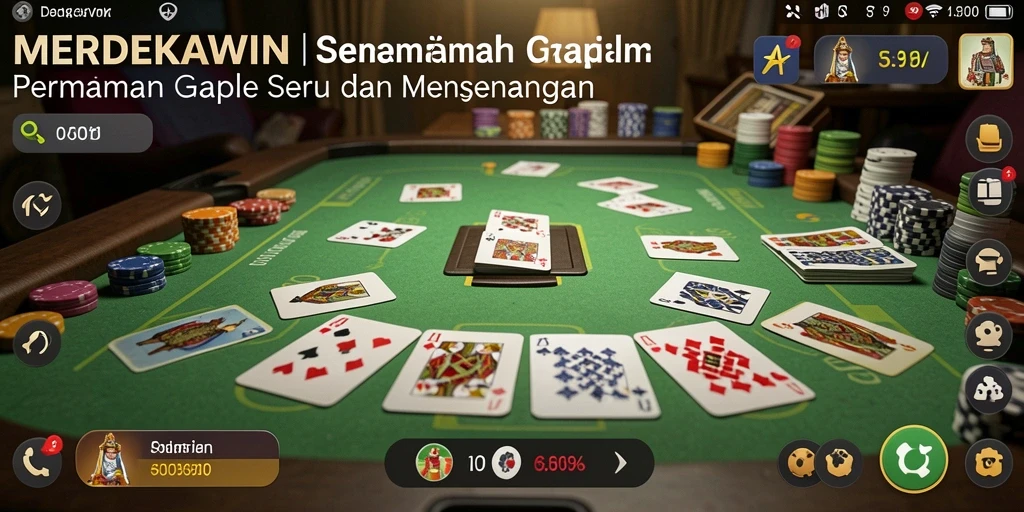 Tampilan menarik dari gameplay Gaple di MERDEKAWIN.