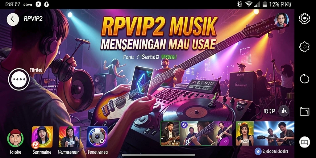 Tampilan menarik dari gameplay RPVIP2 dengan aksi musik yang seru.