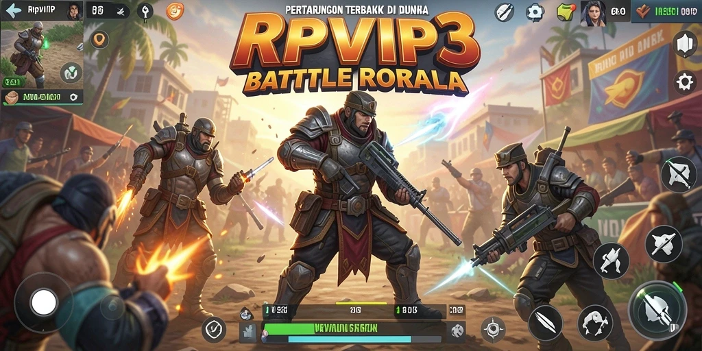 Tampilan menarik dari gameplay RPVIP3 dengan aksi Battle Royale.