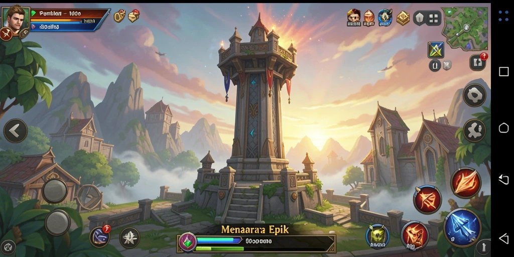 Tampilan seru gameplay V07 dengan pertahanan menara yang strategis.
