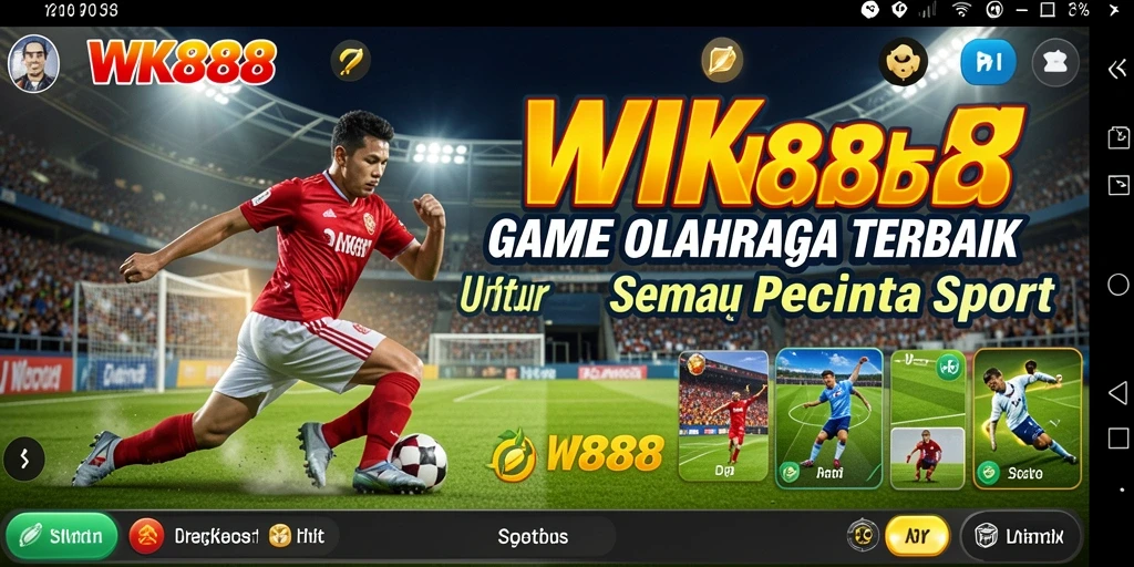Screenshot WK888 menampilkan aksi seru dalam permainan olahraga.